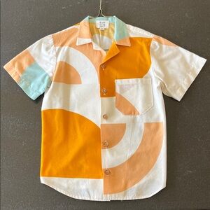 Colorful Geometric Kids Button Down Shirt